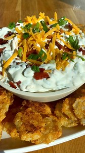 Smashed Tater Tot Chips are shmoooshed for extra crispy scoopability! Get the recipe: https://foodtv.com/49SCVqj 🎥: https://www.instagram.com/saratane | Food Network