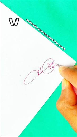 How to draw a professional signature for 'W' #signature