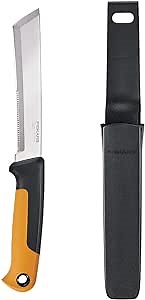Fiskars Harvesting Knife, Gardening Gifts for Women, Serrated Edge Hand Tool with Sheath, Orange/Black