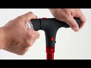 5 Gears Expansion and 3 Sections Foldable Smart Walking Cane with LED Light #trending