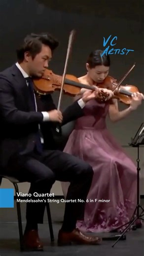 What is a song that makes VC Artist Viano Quartet turn the radio up? Hao: High Hopes by Panic! at the Disco Lucy: Golden from K-pop Demon Hunters or Defying Gravity from Wicked Aiden: anything Snarky Puppy– does that count? Tate: Just the Two of Us. Bill Withers. 🏆 2025 Avery Fisher Career Grant Winner 💿 New Album, Voyager, on Apple Music / Platoon Records Here, the Viano Quartet performs Mendelssohn's String Quartet No. 6 in F minor | The Violin Channel