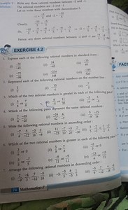 Eample 2 : Write any three rational numbers between -2 and -1 .... | Filo