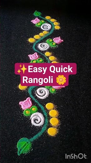 💜Simple Rangoli that looks amazing 💜🌼 #rangoli #youtubeshorts #reelsindia #easyrangoli #viral