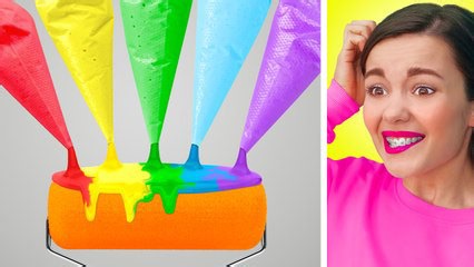Who Draws Better Rainbow Pop It? Fun Color Drawing Hacks