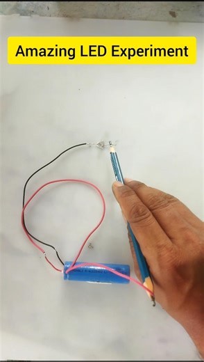 Pencil Lead Electricity Experiment 😲 LED Light #shorts