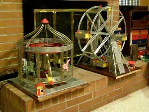 Operating Erector Sets - Parachute Jump, Merry-Go-Round, Ferris Wheel