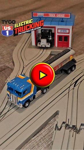 32K reactions · 1.5K shares | Blast from the past! 1980s Tyco Vintage Toy showcase - Ultra rare Black & Gold Peterbilt and Blue Kenworth Cabover semi trucks from the Exxon Garage switch track series. #truckdriver #kenworth #peterbilt #carrera #vintagetoys | TYCO US-1 Electric Trucking | Facebook