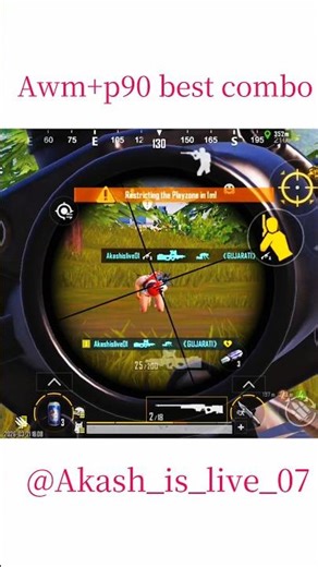 AWM+p90 best combo very fast clutch😱 pubg short video😈 #bgmi #bgmivideos #gaming #viralvide #shorts