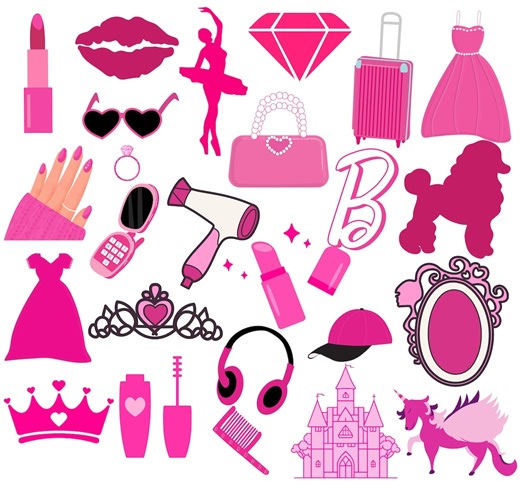 Barbie Logo SVG Bundle: Pink Silhouette Clipart (PNG, SVG) - Etsy