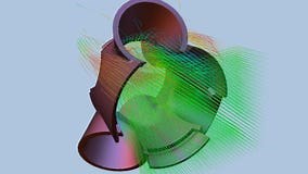 Industrial Mechanical Part Airflow Simulation - CFD Simulation Computational Fluid Dynamics Stock Footage - Video of generated, flow: 383914314