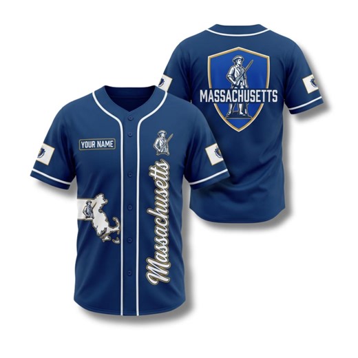 Massachusetts Baseball Jersey Custom Name Massachusetts State Map Shirt Minuteman State Pride Gift Boston Fan Jersey - Etsy