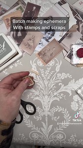 19 reactions | What’s on your desk today ? I’m creating ephemera for a large vintage journal .. have a great day xx Amanda | Create with Scrimpingmommy | Facebook