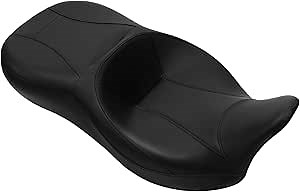 Heated Rider Passenger Seat Motorcycle Seat Cushion Fit for Harley Touring Road King Street Glide Road Glide Electra Glide 2009-up, 01#Black