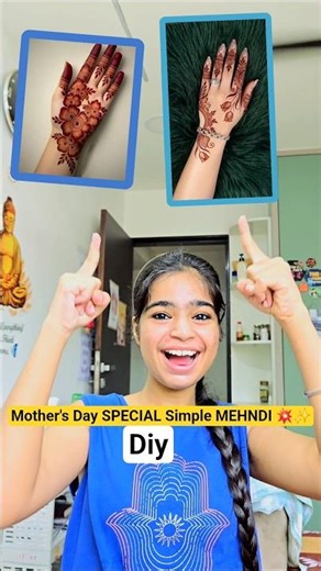 Mother's Day SPECIAL Simple MEHNDI 💥 #shorts #minivlog #ashortaday #tranding #diy #nails #mehndi