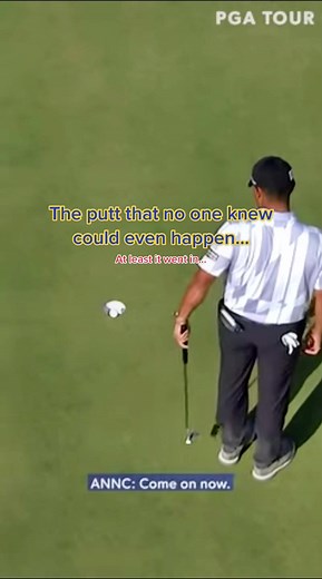 At least the fan made it go in! Credit - @pgatour #golf #unbelievable #crazygolf #putting #missedputt