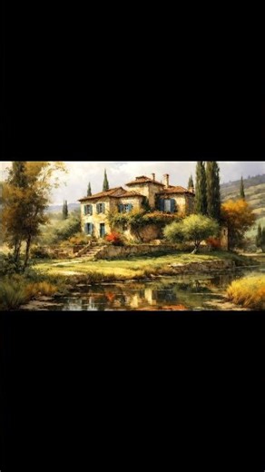 🎨 Painting a Peaceful Countryside House by the Lake #huyacrylicpainting #painting #acrylicpainting