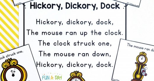 Free Hickory Dickory Dock Printable Sequencing Cards