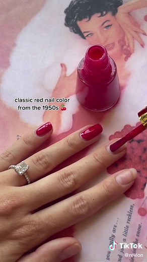 Vintage Revlon Super Lustrous Nail Enamel in Cherries In The Snow