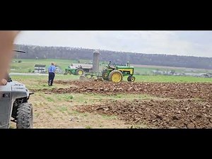 John Deere 80 820 and 730 diesel tractors plowing