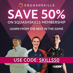 SAVE 50% on any of our subscription plans & unleash your potential with world-class coaching from the game's best players and coaches! No risk, all reward. Cancel anytime. To redeem your discount, simply enter the coupon code: SKILLS50 at the checkout. Don't miss out! | SquashSkills