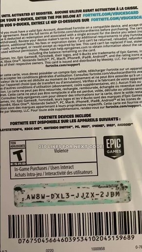 Fortnite V-Bucks Code!