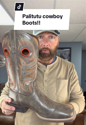 Palitutu cowboy boots! Price isn't a reason any longer to not own some great looking cowboy boots! These are from Montana boots INC and they are comfortable and affordable! They do come in several colors too and these are the square toe style! Slip resistant bottoms as well! Western style cowboy boots! #tiktokshopholidayhaul #tiktokshopcreatorpicks #mensfashion #cowboyboots#westernfashion