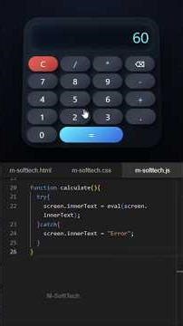 How To Make A Calculator Using HTML CSS And JavaScript #shorts #shortsfeed #viral