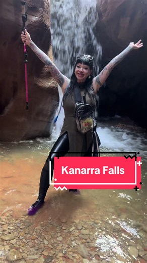 Explore waterfalls and snow with Me at #kanarrafalls . March 1st was very cold and icy at spots. #waterfall #hiking #desertexplorer