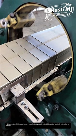 High-Speed Industrial Block Cutting Machine | Satisfying Precision Manufacturing Process.