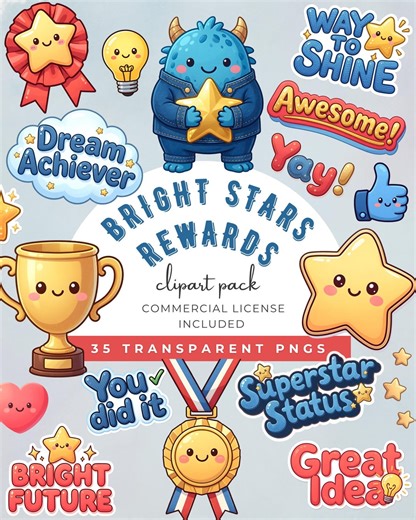 Classroom Reward System Clipart, Behavior Chart Essentials PNG Pack, Star Rewards & Incentives Kit, Positive Behavior Motivation Stickers - Etsy