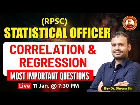 RPSC SO Statistics | Correlation & Regression Most Important Questions