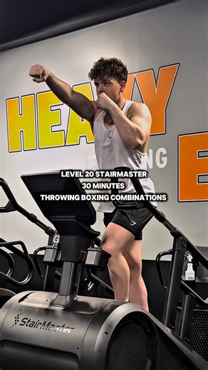 Brendan Muhlbach on Instagram: "LEVEL 20 STAIRMASTER 💥 30 MINUTES THROWING BOXING COMBINATIONS 🥊🔥 This has been one of my go-to tools during prep. No coasting, no excuses — just nonstop work at Level 20 while throwing combos the entire time. Pure conditioning, calorie burn, and mental grit all in one session. This is how I’m tightening up, sharpening my endurance, and pushing my limits deep into this cut. ⚡️💪🔥 Every step. Every punch. Every minute. Locked in, disciplined, and fully IN PREP 