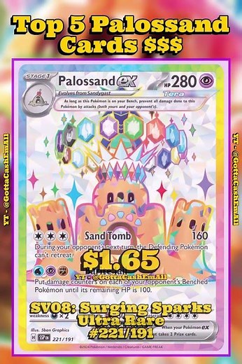 Top 5 RAREST Palossand Pokémon Cards! 👻🏖️✨ #pokemon #top5 #tcg #pokémon #pokemoncards #pokemontcg
