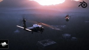 Blender直升机追逐动画制作拆解_哔哩哔哩_bilibili