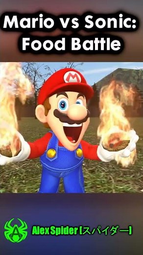 Mario Vs Sonic Food Battle: Flaming Torch #shorts