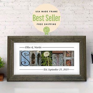 UNIQUE WEDDING GIFT Idea, Framed Last Name Gift, Alphabet Photography, Personalized Wedding Gift, Gift for Her, Last Name Sign - Etsy