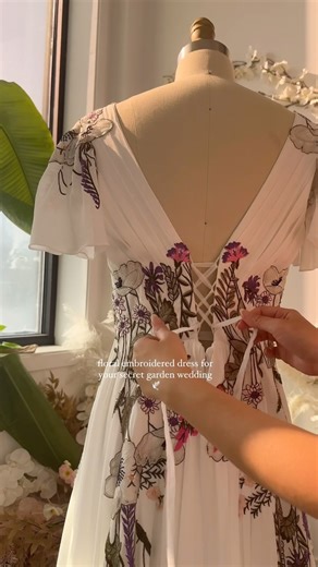 Made for the most beautiful bride ✨ Featuring our Pandora dress 🕊️ • • #bridetobe #weddingdress #bridal #bride #bridalfashion #weddingphotography #BohoBride #nontraditionalwedding #bridaldress #ISaidYes #styleinspiration #BridalTrends #fashionreel | Flora & Lane