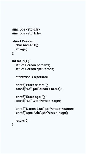 Pointer to Structure #structure #code
