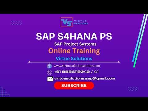 SAP S4HANA PS Demo || SAP S4HANA Project Systems Online Training|| SAP PS training ||Virtuesolutions