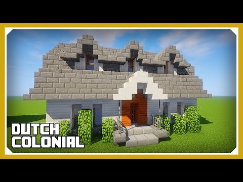 Minecraft: How To Build A Dutch Colonial House Tutorial (Easy Survival Minecraft Suburban House )