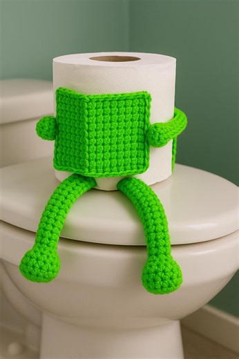Crochet Toilet Paper Holder Pattern PDF – Frog Amigurumi Bathroom Decor - Etsy