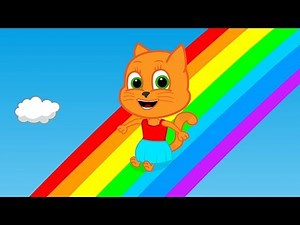 Cats Family in English - Rainbow Slide Cartoon for Kids