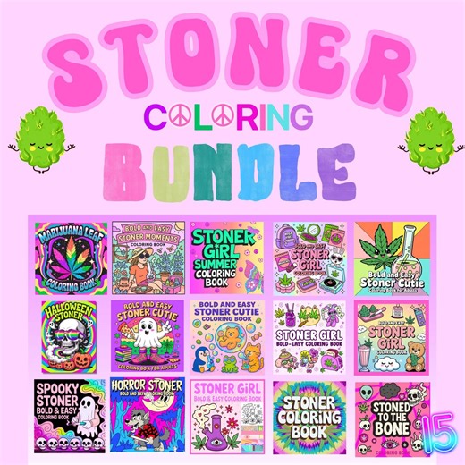 Stoner Coloring 15 BOOK Bundle, Bold Easy (PDF Download Print) - Etsy UK
