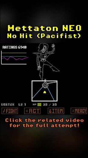 NO HIT Mettaton EX #shorts #undertale #nohit