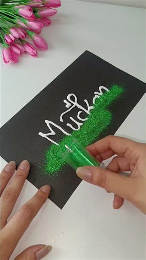 Glitter Nams writing🤯😱 #comment #drawing #craft #diy #ytshorts #ytviral #viralvideo #yt