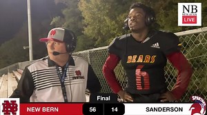 Post game interview with Jayden Wallace after the Bears win in the first round of state playoffs | New Bern Live