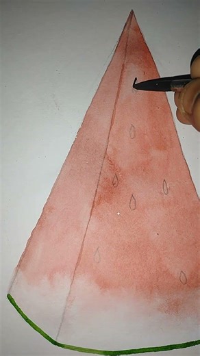 watermelon 🍉 drawing with water colour #3d art#with water colour