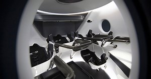 inside crew dragon, spaceX's commercial spacecraft designed to carry humans to outer space