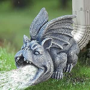 Amazon.com : OwMell Gargoyle Gutter Guardian Downspout Statue, Garden Decorative Downspout Extension Statue Figurine, Gutter Guards for 3" x 4" Rain Downspout Splash Block, Downspout Extender Diverter : Tools & Home Improvement
