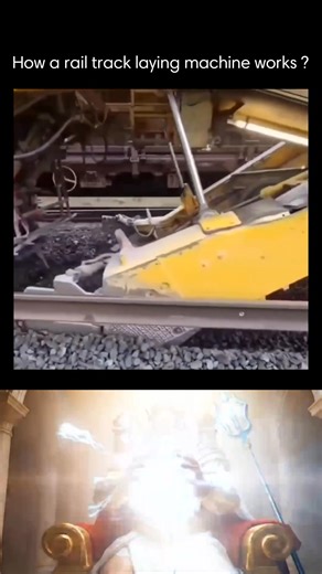 Interesting Tech Videos!🎬 on Instagram: "Rail track laying machines have transformed railway construction into a fast, precise, and highly efficient process. Instead of relying on hundreds of workers to lift, align, and secure heavy steel rails, this massive machine performs every step in a continuous flow. As it moves forward, it effortlessly lifts rails, positions them with exact alignment, and sets concrete sleepers beneath—all with robotic accuracy. Each action happens simultaneously: lifti